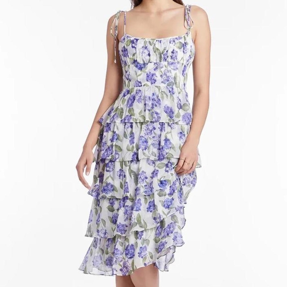 Amanda Uprichard Floral Tiered Dress S